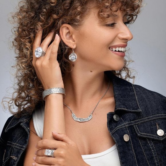 925 Sterling Silver Statement Ring Octagon Shaped Vintage  Antique Look - Picture 4 of 8